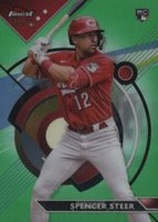 2023 Topps Finest #95 Spencer Steer Green Baseball Card