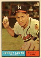 1961 Topps #524 Johnny Logan Baseball Card