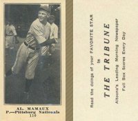 1916 Altoona Tribune #110 Al Mamaux Baseball Card