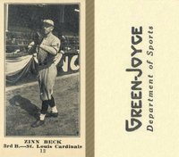 1916 Green-Joyce #12 Zinn Beck Baseball Card
