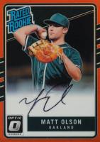 2017 Panini Donruss Optic #167 Matt Olson Autograph-Orange Baseball Card