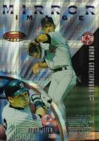 1997 Bowman's Best Mirror Image #MI1 Barry Larkin/Derek Jeter/Hiram Bocachica/Nomar Garciaparra Inverted Atomic Refractor Baseball Card