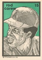 1984 O'Connell & Son Ink Mini Prints #15 Rod Carew Baseball Card