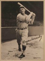 1936 Glossy Finish & Leather # Rogers Hornsby Leather Baseball Card