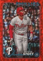 2024 Topps #139 Bryson Stott Red Crackle Foil Board Baseball Card
