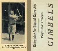1916 Gimbels #40 Gavvy Cravath Baseball Card