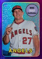 2018 Topps Heritage  #275 Mike Trout Chrome-Purple Refractor Baseball Card