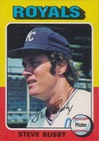 1975 Topps Mini #120 Steve Busby Photo is Fran Healy Baseball Card