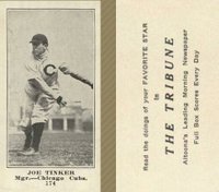 1916 Altoona Tribune #174 Joe Tinker Baseball Card