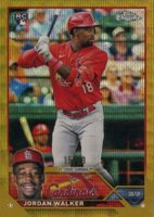 2023 Topps Chrome #209 Jordan Walker Gold Wave Refractor Baseball Card