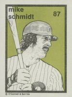 1984 O'Connell & Son Ink Mini Prints #87 Mike Schmidt Baseball Card