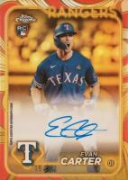 2024 Topps Gilded Collection Topps Chrome Gold Autographs #CGAEC Evan Carter Rose Gold/Gold Baseball Card