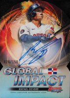 2022 Bowman's Best Global Impact Die-Cut #GI11 Rafael Devers Autograph Baseball Card