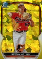 2023 Bowman Chrome Sapphire Edition Prospects #227 Jackson Holliday Yellow Baseball Card