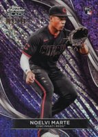 2024 Topps Chrome Black #94 Noelvi Marte Purple Mini Diamond Baseball Card