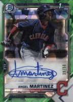 2021 Bowman Chrome Sapphire Edition Autographs #BSPAAMA Angel Martinez Green Baseball Card