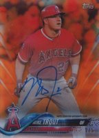 2018 Topps Clearly Authentic #MT Mike Trout Autograph-Orange Baseball Card