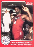 1983 Star Sixers Champions #1 Moses Malone Basketball Card