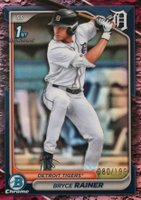 2024 Bowman Draft #BDC86 Bryce Rainer Chrome-Fuchsia Lunar Refractor Baseball Card