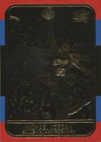 1996 Ultra 23K Gold # Michael Jordan Red/Blue Border-Red 6 Time Champ Basketball Card