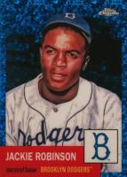 2022 Topps Chrome Platinum Anniversary #42 Jackie Robinson Blue Mini Diamond Refractor Baseball Card