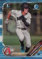 2019 Bowman Draft #BDC125 Corbin Carroll Chrome-Sky Blue Refractor Baseball Card