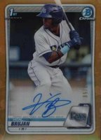 2020 Bowman Chrome Prospect Autographs #CPAVB Vidal Brujan Gold Refractor Baseball Card