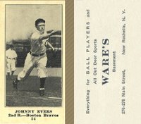 1916 Wares #54 Johnny Evers Baseball Card
