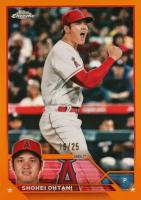 2023 Topps Chrome #17 Shohei Ohtani Orange Refractor Baseball Card