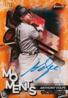 2024 Topps Finest Finest Moments Autographs #FMAAV Anthony Volpe Orange Refractor Baseball Card