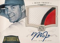 2012 Panini National Treasures #199 Mike Trout Autograph Materials-Gold Baseball Card