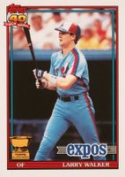 1991 Topps Tiffany #339 Larry Walker Baseball Card
