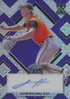 2022 Leaf Metal Autographs #BAJH1 Jackson Holliday Purple Mojo Baseball Card