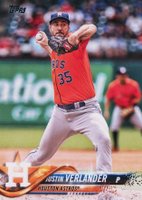 2018 Topps #650 Justin Verlander Orange Jersey Baseball Card
