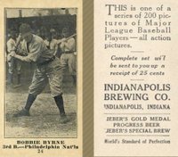1916 Indianapolis Brewing #24 Bobbie Byrne Baseball Card