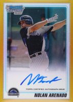 2010 Bowman Chrome Prospects #BCP91 Nolan Arenado Gold Refractor-Autograph Baseball Card