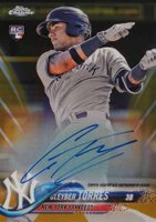 2018 Topps Chrome Rookie Autograph #RA-GT Gleyber Torres Gold Refractor Baseball Card