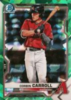 2021 Bowman Sapphire Edition Chrome Prospects #BCP142 Corbin Carroll Green Baseball Card