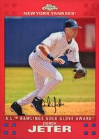 2007 Topps Chrome #260 Derek Jeter Red Refractor Baseball Card