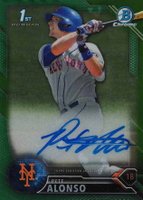 2016 Bowman Draft Chrome Draft Picks Autographs #CDAPA Pete Alonso Green Refractor Baseball Card