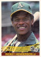 1984 Donruss #54 Rickey Henderson Baseball Card