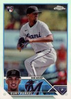 2023 Topps Chrome Update #USC100 Eury Perez Refractor Baseball Card