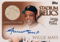 2000 Topps Stadium Relics Autograph #SR5 Willie Mays Baseball Card