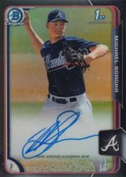 2015 Bowman Chrome Draft Pick Autograph #BCAMS Michael Soroka Black Refractor Baseball Card