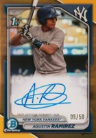 2024 Bowman Chrome Prospect Autographs #CPAAR Agustin Ramirez Gold Refractor Baseball Card