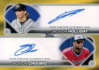 2024 Topps Pro Debut Pro Debut Dual Autographs #PDDAHC Jackson Chourio/Jackson Holliday Baseball Card