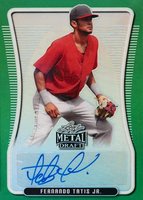 2020 Leaf Metal Draft Autograph #BAFT1 Fernando Tatis Jr. Green Rainbow Baseball Card