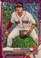 2021 Bowman Chrome Prospects #BCP71 Blaze Jordan Fuchsia Shimmer Refractor Baseball Card