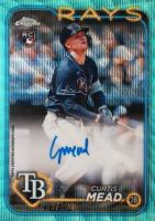 2024 Topps Chrome Update Chrome Baseball Update Series Autographs #ACCME Curtis Mead Aqua Wave Baseball Card