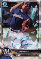 2018 Bowman Prospects Autographs Chrome #CB Corbin Burnes Atomic Refractor Baseball Card